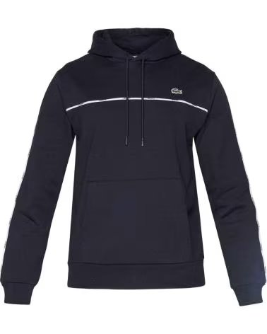 LACOSTE FELPA CON CAPPUCCIO SH9818-00-031 NEGRO BLANCO