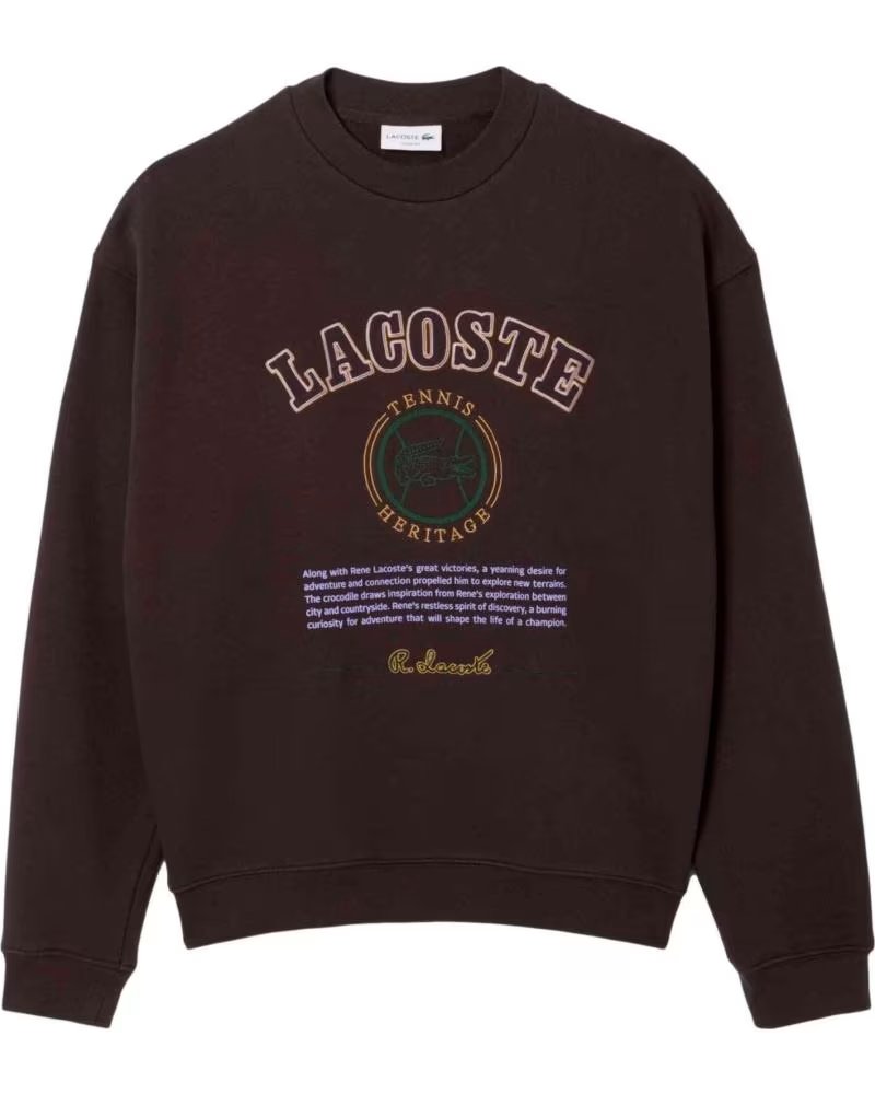 LACOSTE FELPA UOMO MARRONE NAN