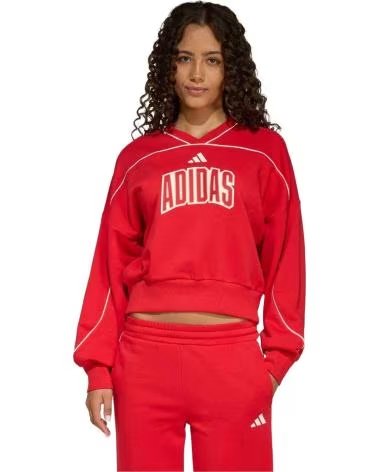 ADIDAS FELPA KD3451 PER RAGAZZE, ROSSO PURRUB-OWHITE