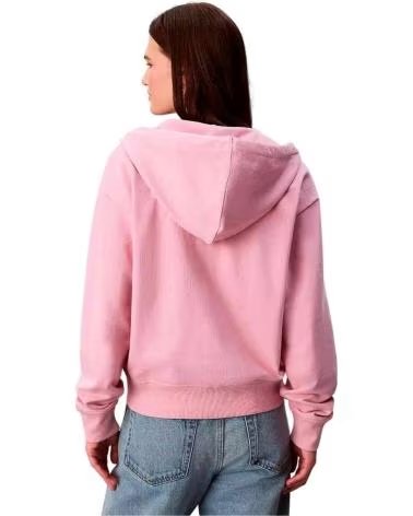 CALVIN KLEIN SUDADERA CON CAPUCHA SUDADERA CON CAPUCHA MONOLOGO FRENCH FULL ZIP ROSA EN ROSA PARA MUJER