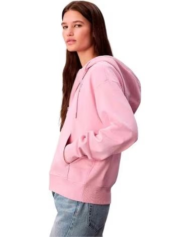 CALVIN KLEIN SUDADERA CON CAPUCHA SUDADERA CON CAPUCHA MONOLOGO FRENCH FULL ZIP ROSA EN ROSA PARA MUJER