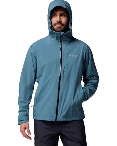 COLUMBIA CHAQUETA CHAQUETA CON CAPUCHA AMPLI-DRY II SHELL AZUL EN AZUL PARA HOMBRE CELESTE
