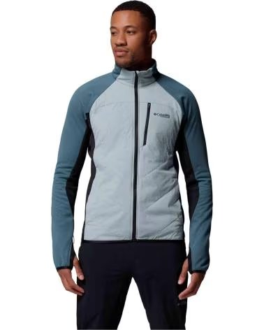 COLUMBIA GIACCA IN PILE ARCTIC CREST HYBRID FULL ZIP DA UOMO CELESTE