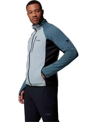 COLUMBIA GIACCA IN PILE ARCTIC CREST HYBRID FULL ZIP DA UOMO CELESTE
