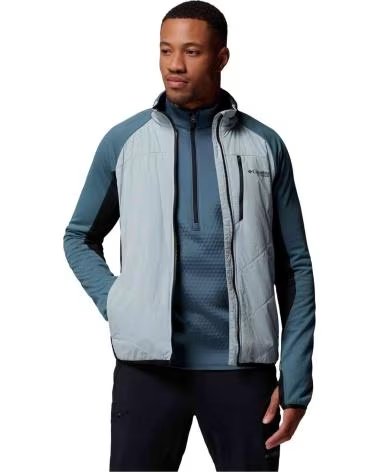 COLUMBIA GIACCA IN PILE ARCTIC CREST HYBRID FULL ZIP DA UOMO CELESTE