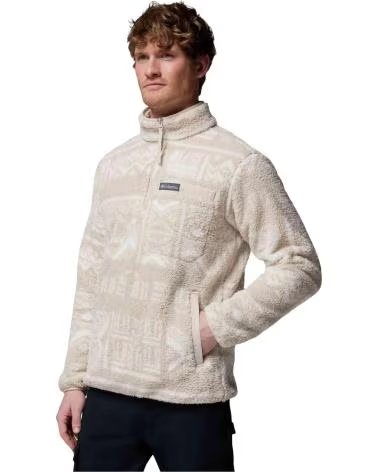COLUMBIA RUGGED RIDGE HIGH PILE HALF ZIP FLEECE JACKET BLANCO