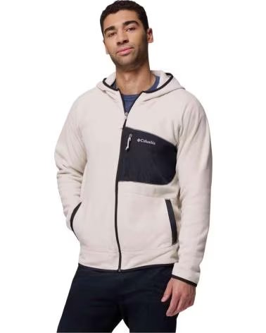 COLUMBIA FAST TREK OVERLAY FULL ZIP HOODED FLEECE CREMA