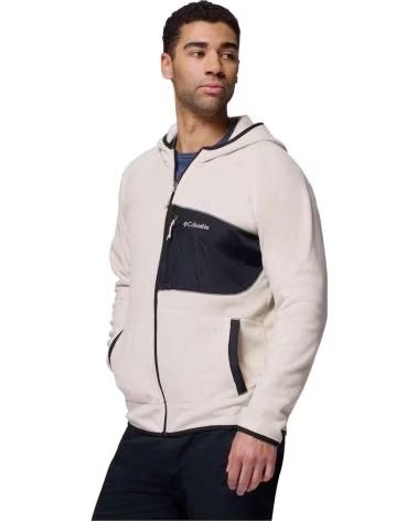 COLUMBIA FAST TREK OVERLAY FULL ZIP HOODED FLEECE CREMA