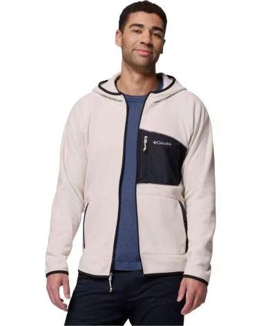 COLUMBIA FAST TREK OVERLAY FULL ZIP HOODED FLEECE CREMA