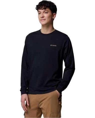 COLUMBIA SUDADERA CAMISETA CSC SEASONAL LOGO MANGA LARGA NEGRO EN NEGRO PARA HOMBRE MARRON