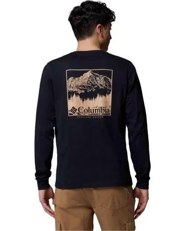 COLUMBIA SUDADERA CAMISETA CSC SEASONAL LOGO MANGA LARGA NEGRO EN NEGRO PARA HOMBRE MARRON