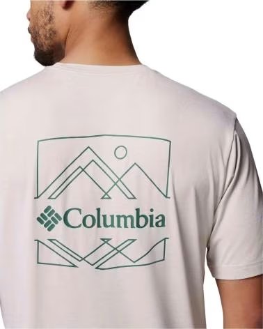 COLUMBIA CAMISETA DE MANGA CORTA CAMISETA KWICK HIKE BACK GRAPHIC MANGA CORTA BLANCO EN BLANCO PARA HOMBRE VERDE