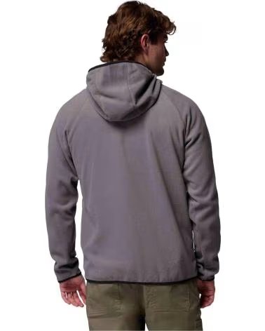 COLUMBIA SUDADERA FORRO POLAR CON CAPUCHA FAST TREK OVERLAY FULL ZIP GRIS EN GRIS PARA HOMBRE SOMBRA