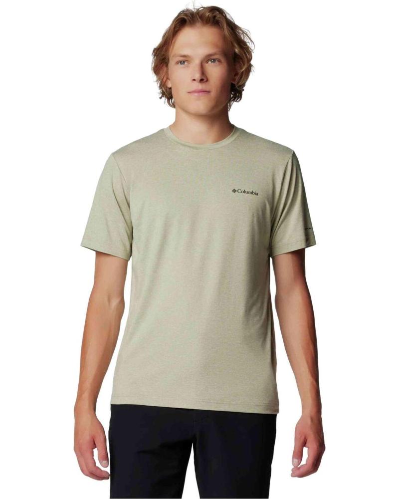 COLUMBIA CAMISETA DE MANGA CORTA CAMISETA TECH TRAIL CREW NECK II MANGA CORTA VERDE EN VERDE PARA HOMBRE SAFARI