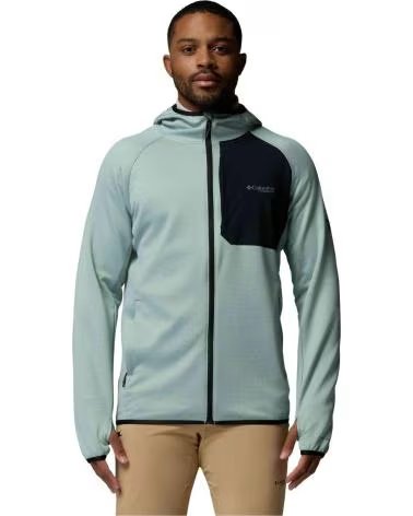 COLUMBIA FELPA CON CAPPUCCIO TRIPLE CANYON GRID FLEECE FULL ZIP II CELESTE