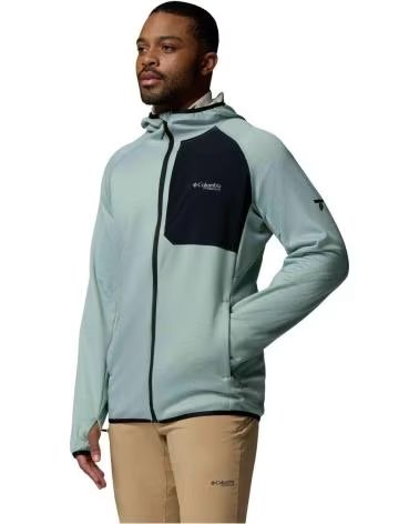 COLUMBIA FELPA CON CAPPUCCIO TRIPLE CANYON GRID FLEECE FULL ZIP II CELESTE