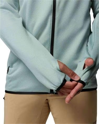 COLUMBIA FELPA CON CAPPUCCIO TRIPLE CANYON GRID FLEECE FULL ZIP II CELESTE
