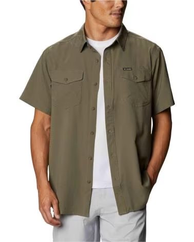 COLUMBIA CAMISA CAMISA UTILIZER II SOLID MANGA CORTA MARRON EN VERDE PARA UNISEX VERDOSO