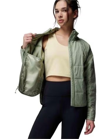 JAQUETA COLUMBIA SIENNA HILL QUILTED PARA MULHER, VERDE SAFARI 348