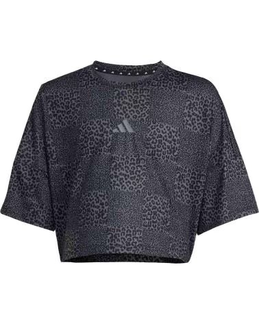 ADIDAS T-SHIRT A MANICHE CORTE KB6925 CON STAMPA ANIMALIER DA DONNA BLACK-GRESIX-GREFOU