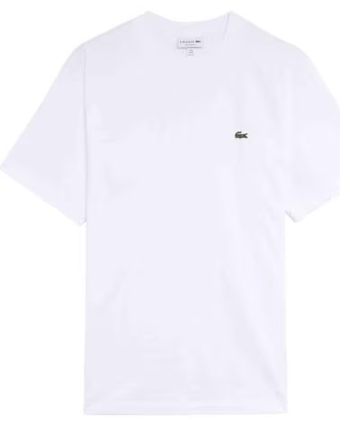 LACOSTE T-SHIRT TH0876-001 A MANICHE CORTE BIANCA WHITE