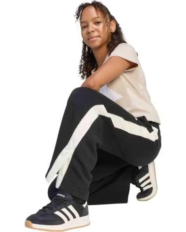 ADIDAS PANTALONI LUNGHI JG STD WL PNT PER RAGAZZE NERI E BIANCHI BLACK-OWHITE