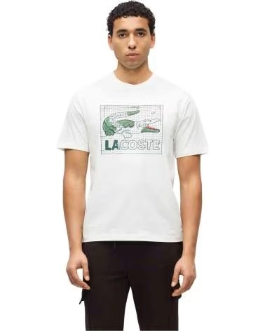 LACOSTE TH1446-001 KURZARM-T-SHIRT IN WEISS WHITE