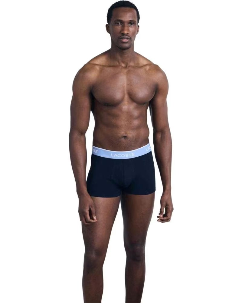 LACOSTE 3ER PACK COTTON TRUNK BOXER MARINE REF 1179354 AZUL