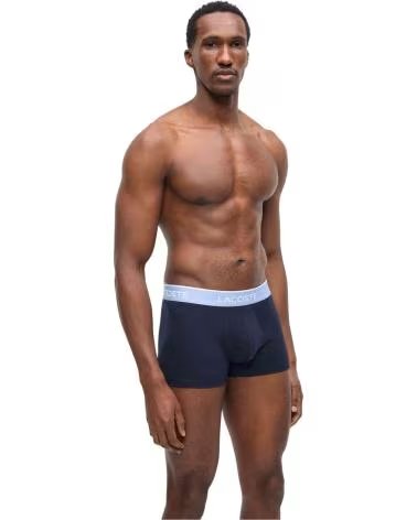 LACOSTE 3ER PACK COTTON TRUNK BOXER MARINE REF 1179354 AZUL