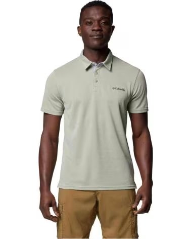 COLUMBIA POLO DE MANGA CORTA NELSON POINT VERDE BLANQUECINO