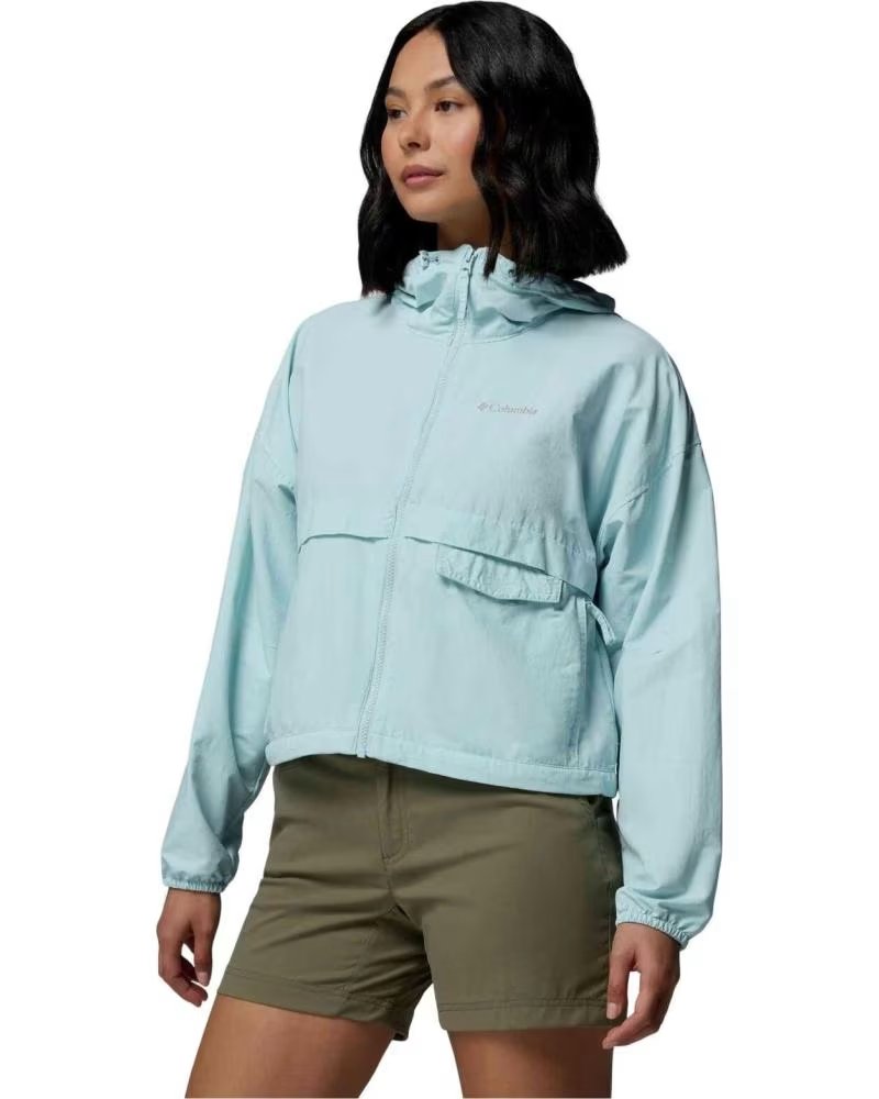 COLUMBIA SPIRE VALLEY CROPPED WINDBREAKER JACKE MIT KAPUZE MUJER