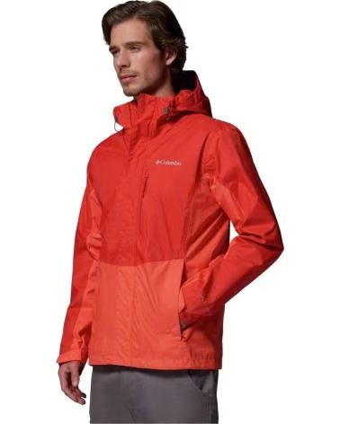 COLUMBIA CHUBASQUERO CHAQUETA CON CAPUCHA POURING ADVENTURE III NARANJA EN ROJO PARA HOMBRE VIVO