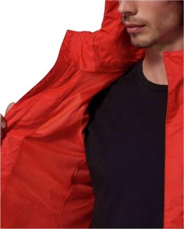 COLUMBIA CHUBASQUERO CHAQUETA CON CAPUCHA POURING ADVENTURE III NARANJA EN ROJO PARA HOMBRE VIVO