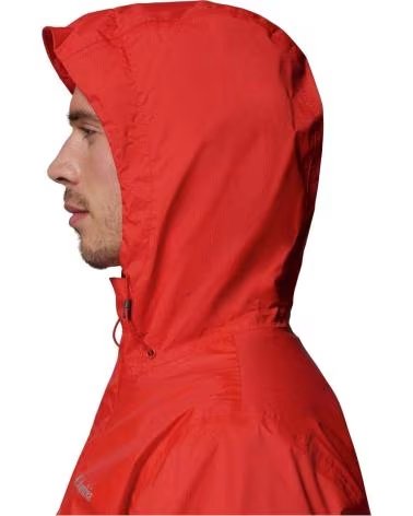 COLUMBIA CHUBASQUERO CHAQUETA CON CAPUCHA POURING ADVENTURE III NARANJA EN ROJO PARA HOMBRE VIVO