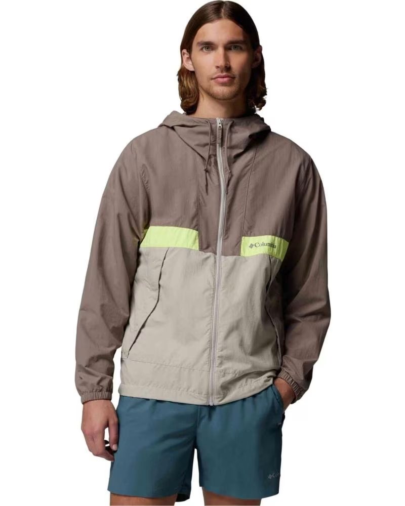 COLUMBIA CHAQUETA SPIRE VALLEY WINDBREAKER CON CAPUCHA MARRON