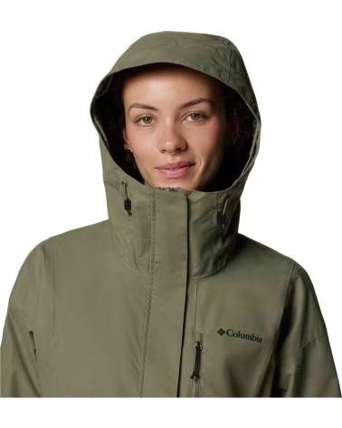 COLUMBIA CHAQUETA CHAQUETA CON CAPUCHA HIKEBOUND II VERDE BOSQUE EN VERDE PARA UNISEX MUJER