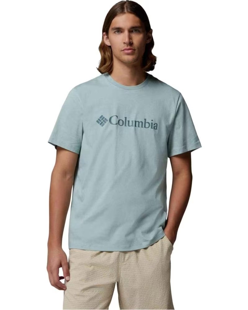 COLUMBIA CAMISETA DE MANGA CORTA CAMISETA CSC BASIC LOGO MANGA CORTA AZUL CELESTE TURQUESA EN VERDE PARA HOMBRE