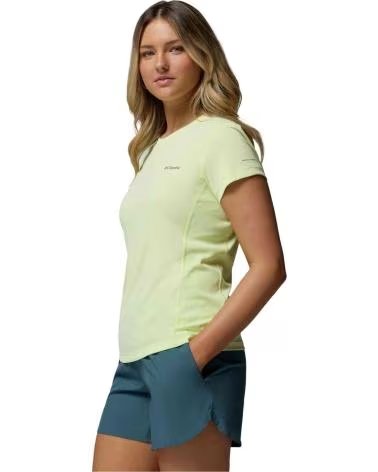 COLUMBIA CAMISETA DE MANGA CORTA CAMISETA ZERO RULES LIGHT MANGA CORTA AMARILLO PALIDO EN VERDE PARA MUJER