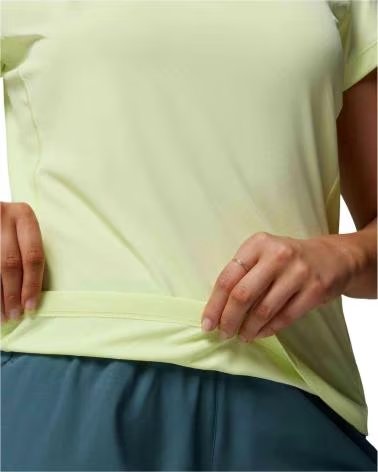 COLUMBIA CAMISETA DE MANGA CORTA CAMISETA ZERO RULES LIGHT MANGA CORTA AMARILLO PALIDO EN VERDE PARA MUJER