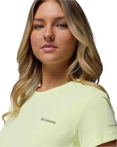 COLUMBIA CAMISETA DE MANGA CORTA CAMISETA ZERO RULES LIGHT MANGA CORTA AMARILLO PALIDO EN VERDE PARA MUJER