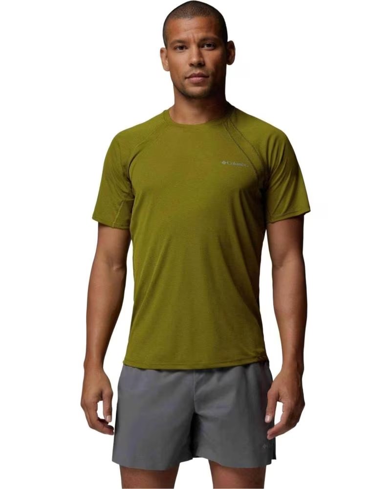 COLUMBIA T-SHIRT A MANICHE CORTE STEALTH SPRING OLIVA