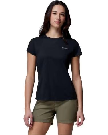 COLUMBIA CAMISETA DE MANGA CORTA CAMISETA ZERO RULES LIGHT MANGA CORTA NEGRO PURO EN NEGRO PARA MUJER