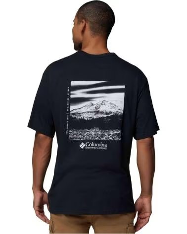 COLUMBIA CAMISETA DE MANGA CAMISETA CSC HEAVYWEIGHT BACK GRAPHIC MANGA NEGRO PURO EN NEGRO PARA HOMBRE CORTA