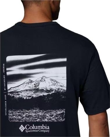 COLUMBIA CAMISETA DE MANGA CAMISETA CSC HEAVYWEIGHT BACK GRAPHIC MANGA NEGRO PURO EN NEGRO PARA HOMBRE CORTA