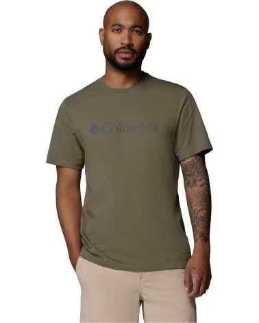 COLUMBIA T-SHIRT A MANICHE CORTE CSC BASIC LOGO OLIVA
