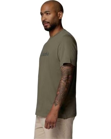 COLUMBIA T-SHIRT A MANICHE CORTE CSC BASIC LOGO OLIVA