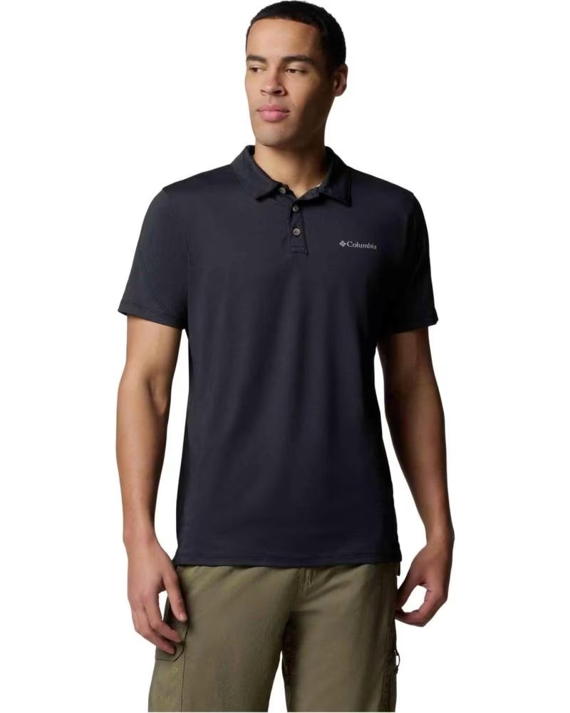 COLUMBIA POLO DE MANGA POLO TECH TRAIL UTILITY MANGA NEGRO EN NEGRO PARA HOMBRE CORTA