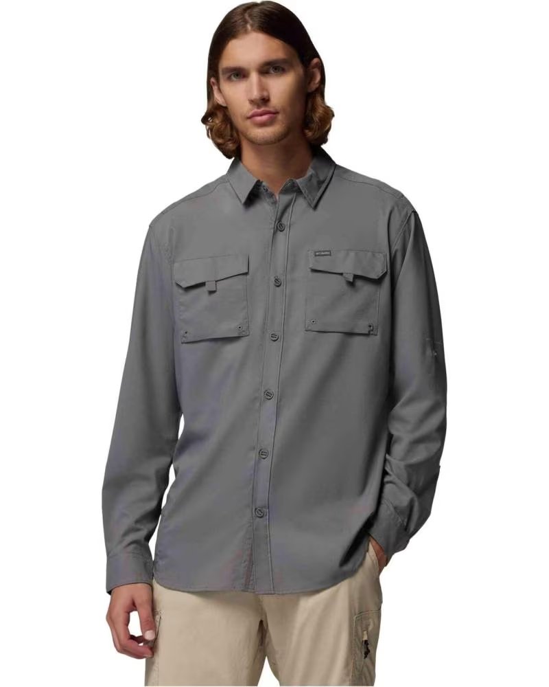 COLUMBIA CAMICIA A MANICHE LUNGHE SILVER RIDGE UTILITY II GRIGIA LARGA