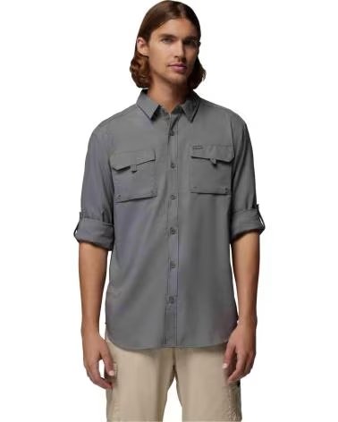 COLUMBIA CAMICIA A MANICHE LUNGHE SILVER RIDGE UTILITY II GRIGIA LARGA
