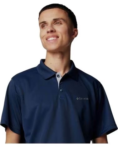 COLUMBIA POLO DE MANGA CURTA UTILIZER PARA HOMEM, AZUL NOITE NOCHE